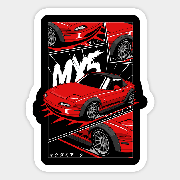 Miata jdm manga style Sticker by R.autoart